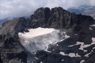 A stunning aerial view of mountains with partially snowy peaks in Yusufeli, Artvin, Türkiye.