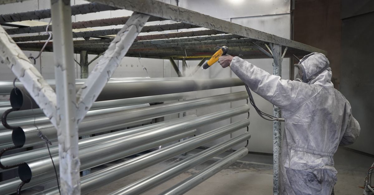 Powder Coated Process Industrial Powder Coating Process in Action · Free Stock Photo