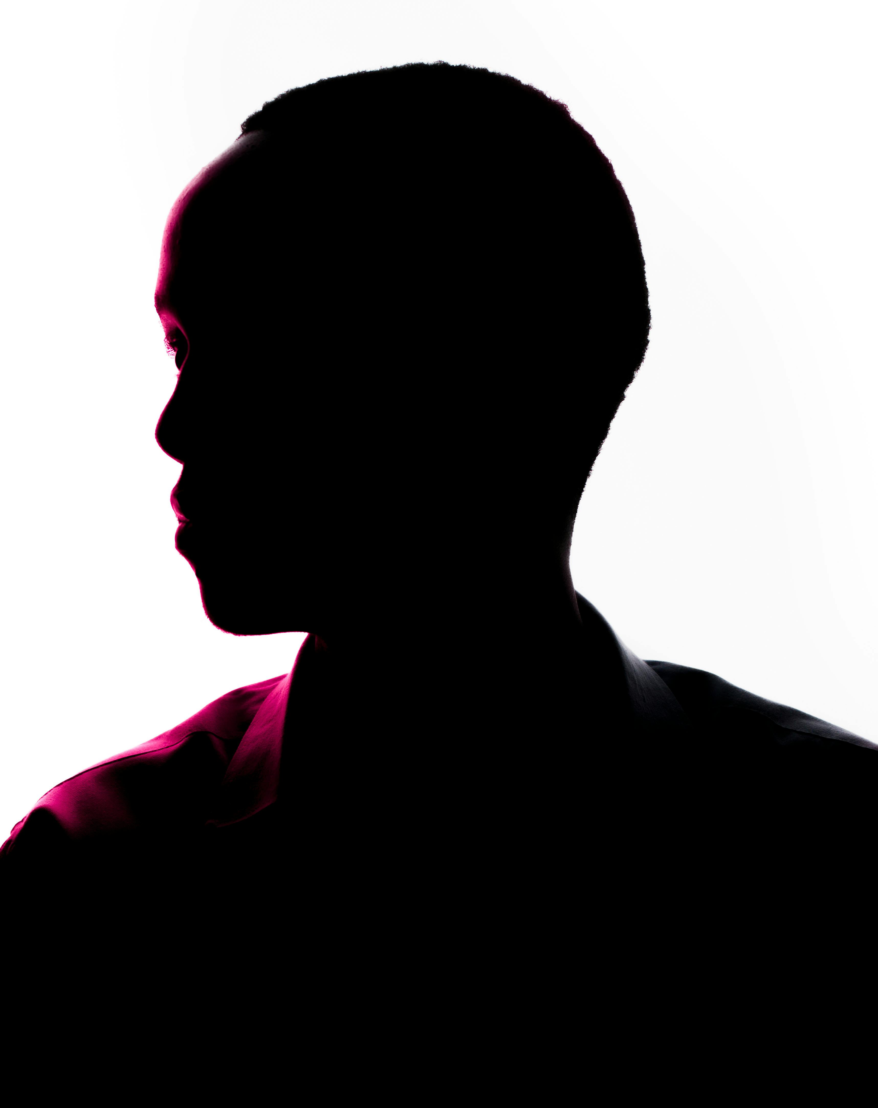 Gratuit Portret artistic de siluetă cu iluminare roz pe fundal alb. Fotografie de stoc