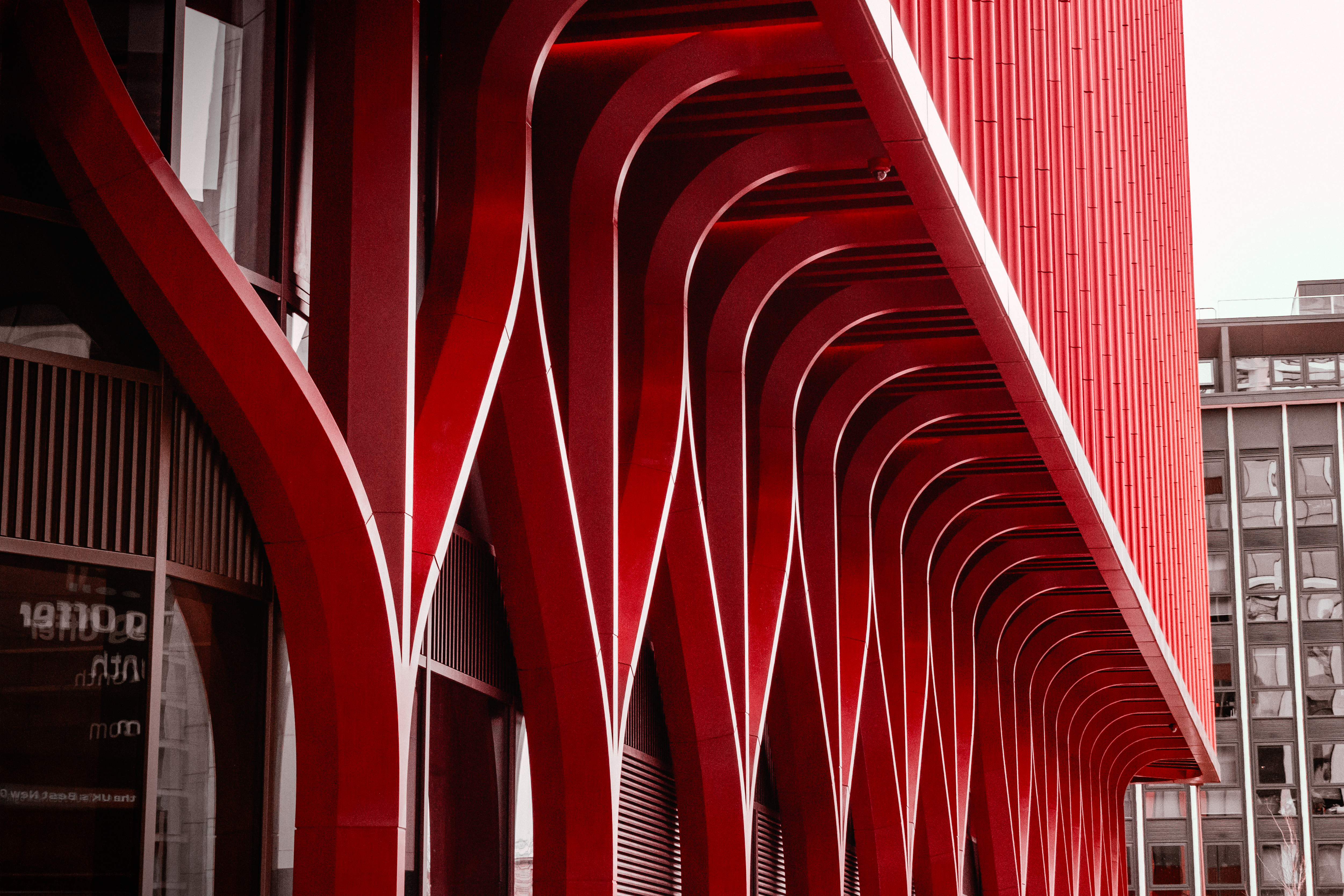 Modern Red Architectural Design in Birmingham · Free Stock Photo
