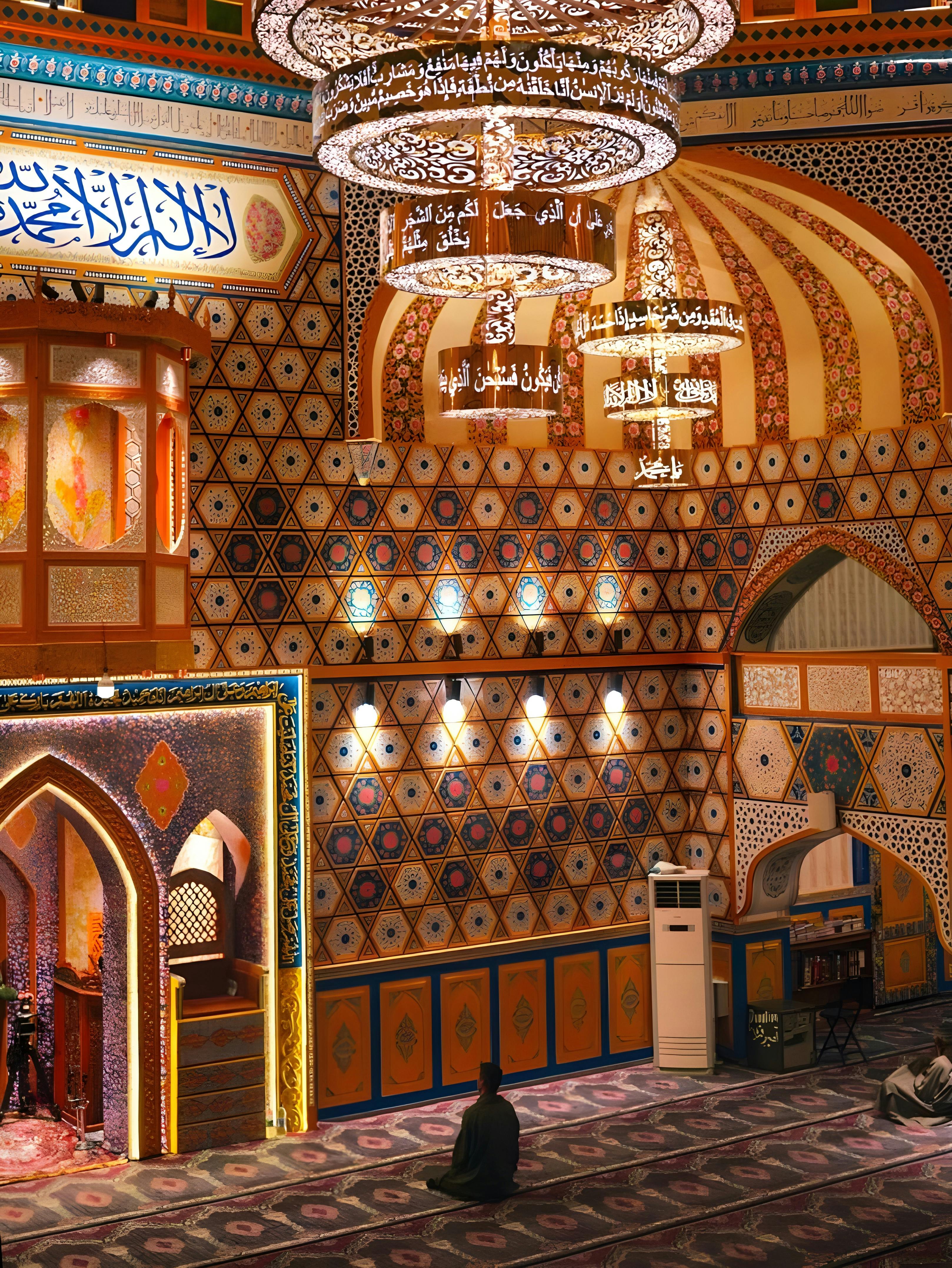 Gratis Udforsk det udsmykkede design og de livlige farver i en moskés interiør i Srinagar, Indien. Lagerfoto