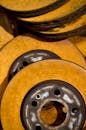 Rusty Brake Discs in Close-up Abstract