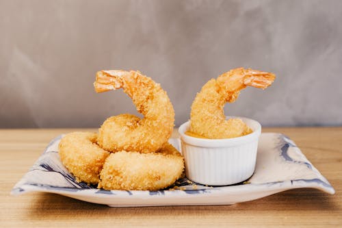 Tempura on Ceramic Plate