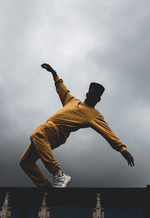 Free Man Wearing Yellow Outfit Stock Photo