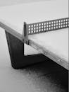 Snowy Ping Pong Table in Winter Scene
