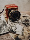 Vintage Camera with Black and White Photos