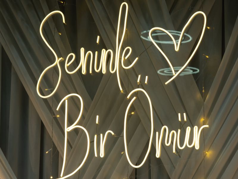 Neon sign with heart motif