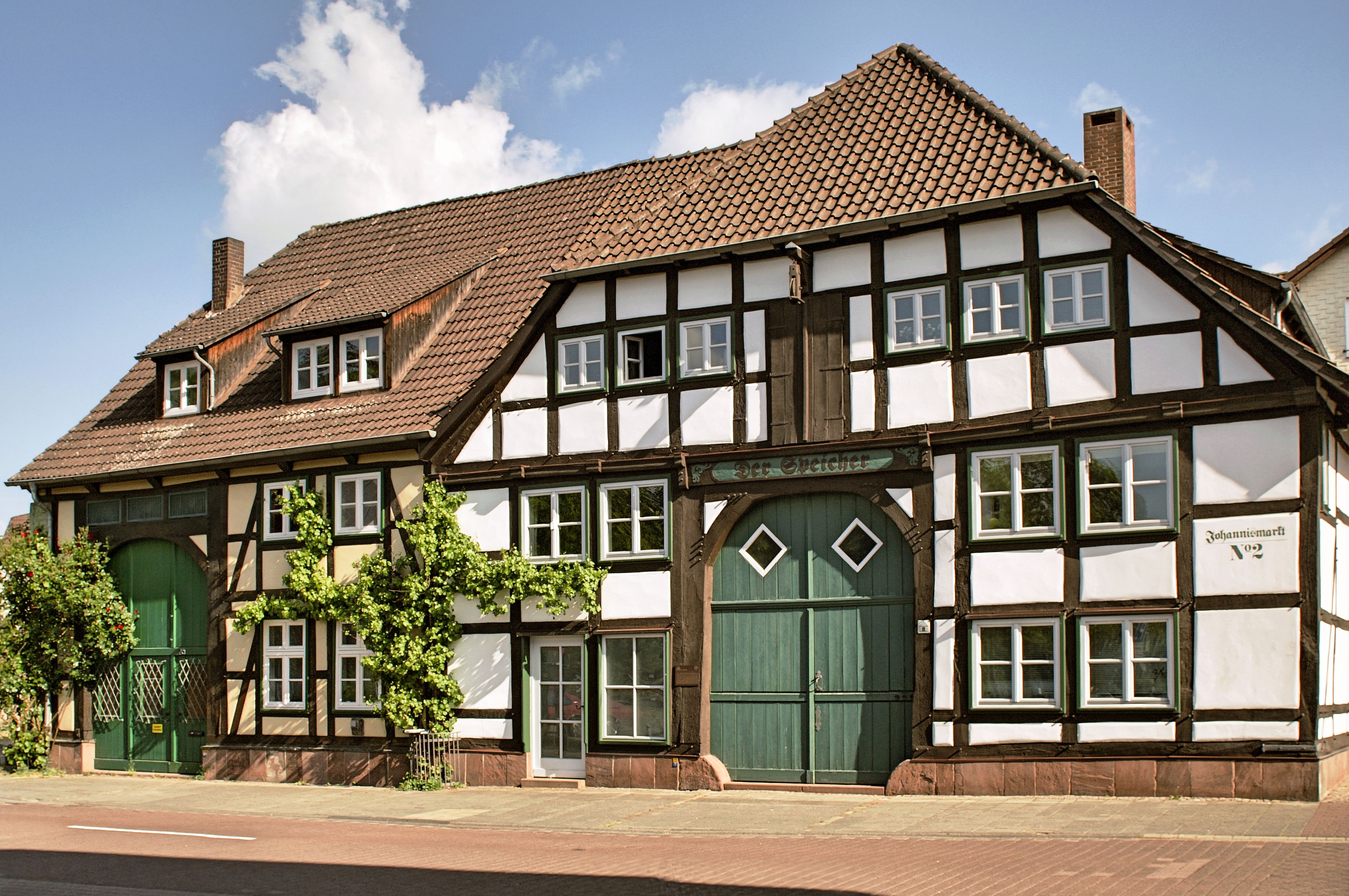 Beautiful historic timbered house in Holzminden, showcasing classic German architecture.