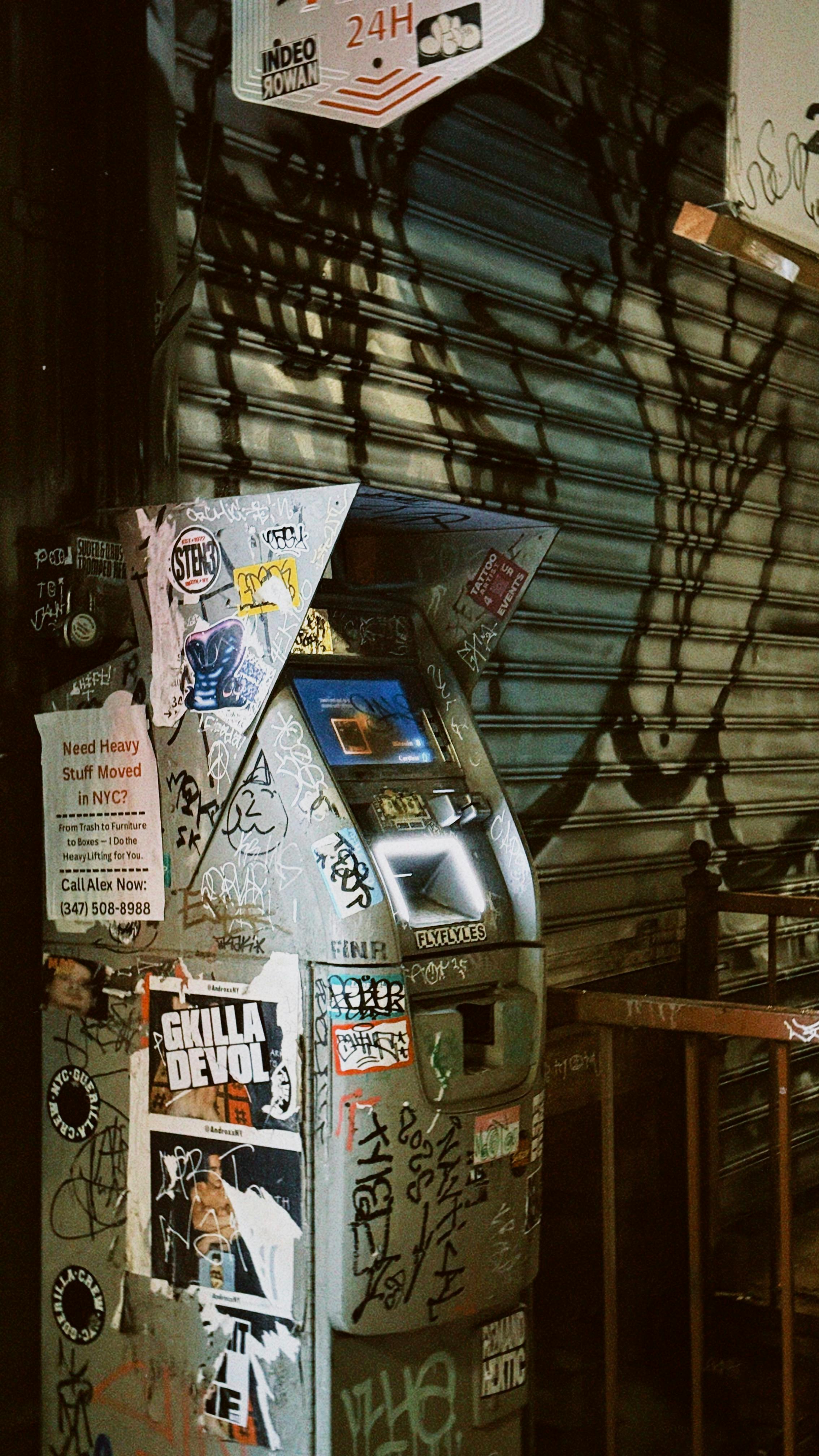 Graffiti-Covered ATM in New York City