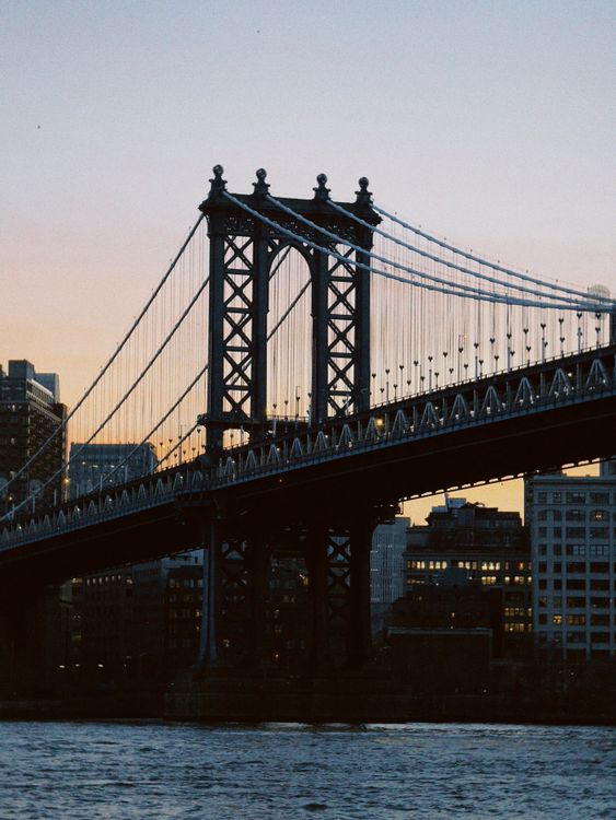 Manhattan Bridge at Dusk in New York City · Free Stock Photo