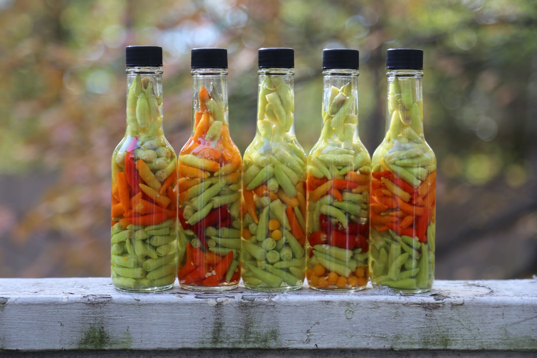 Sliced banana peppers prepared for pickling