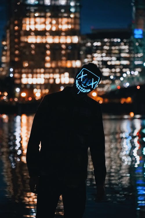 Person Wearing Light Mask