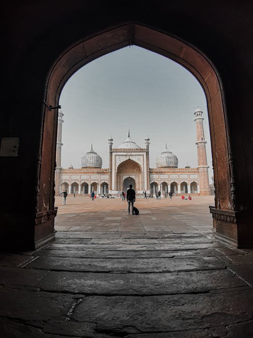 Free View Of A Mosque From A Doorway Stock Photo