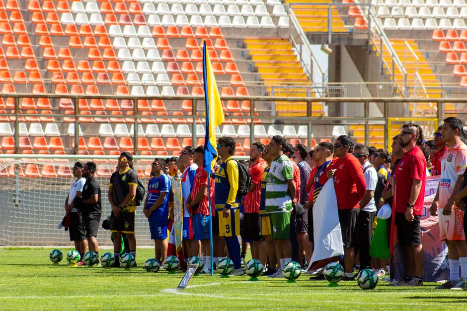 international youth football tournament team lineup ceremony