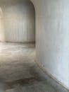 Minimalist Concrete Curved Wall Interior