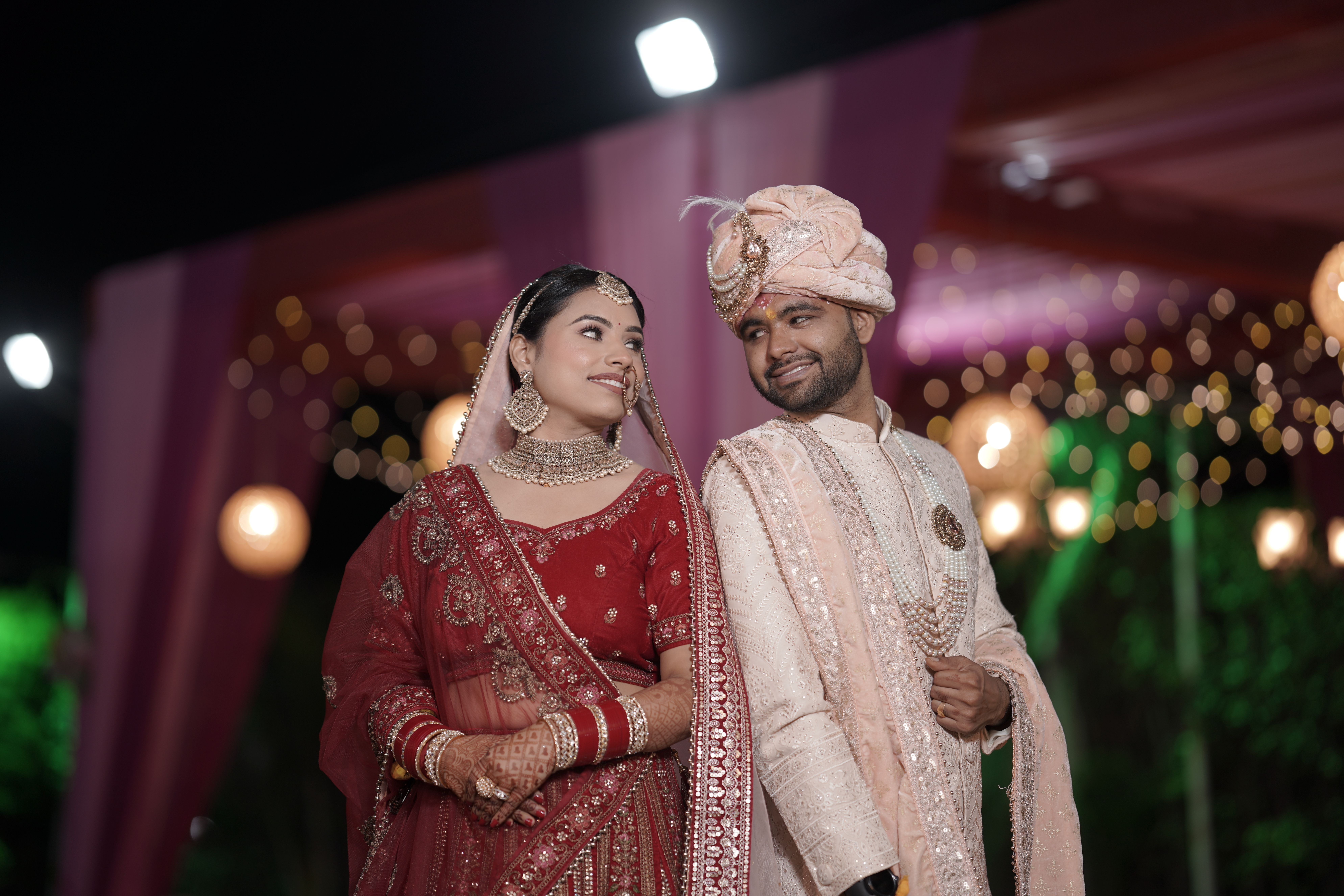Elegant Traditional Indian Wedding Couple Portrait · Free Stock Photo