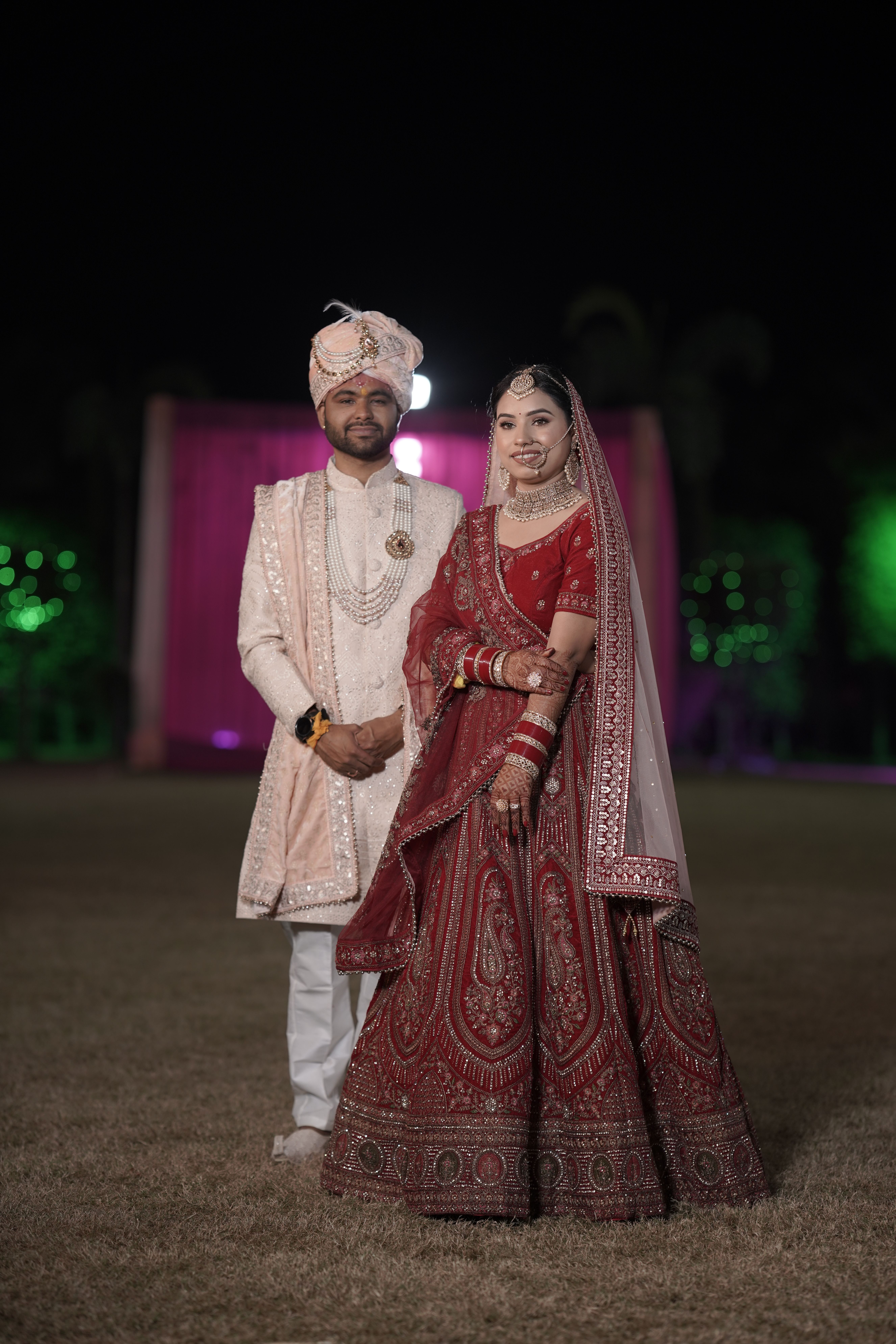 Elegant Indian Wedding Couple in Traditional Attire · Free Stock Photo