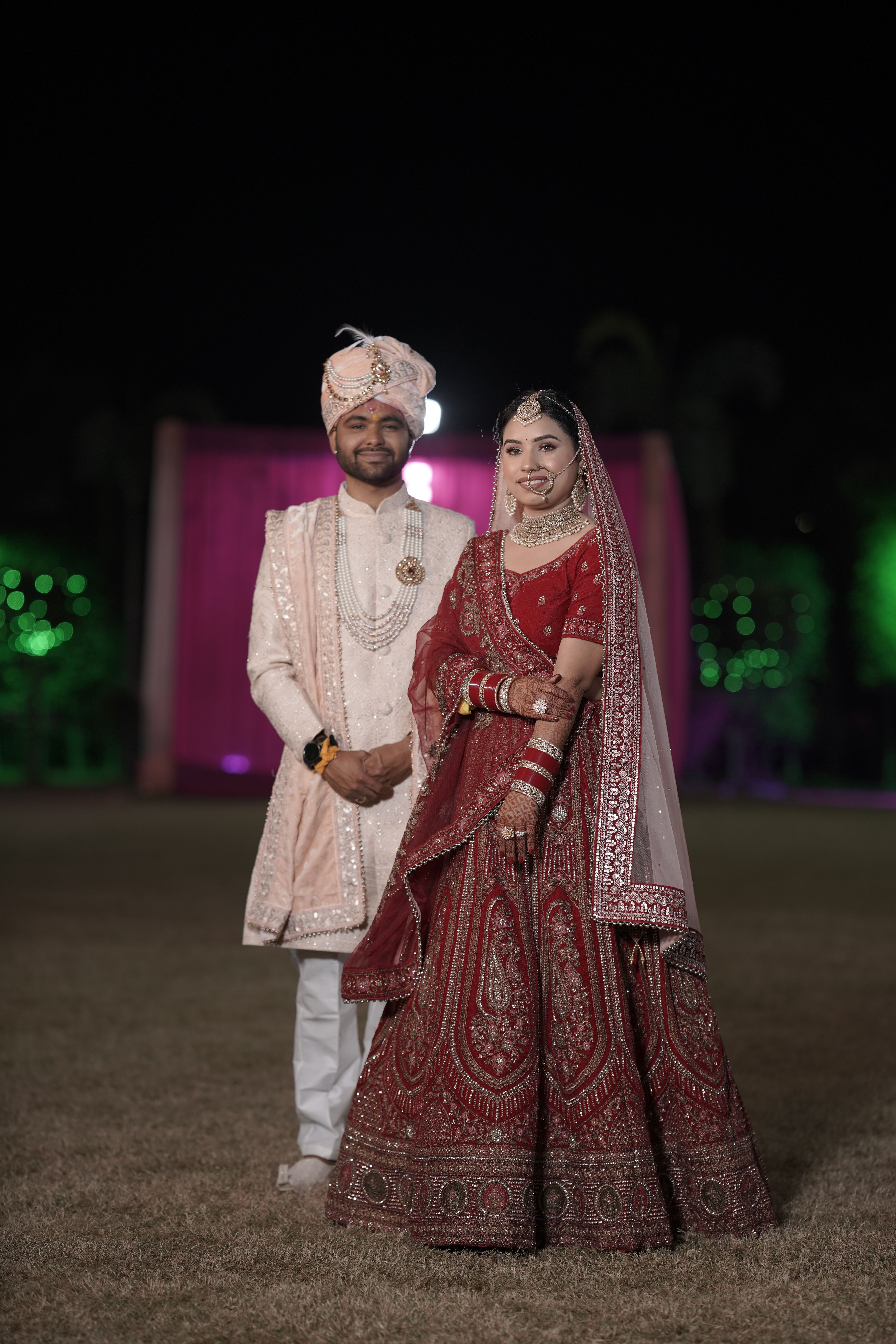 Elegant Indian Wedding Couple in Traditional Attire · Free Stock Photo