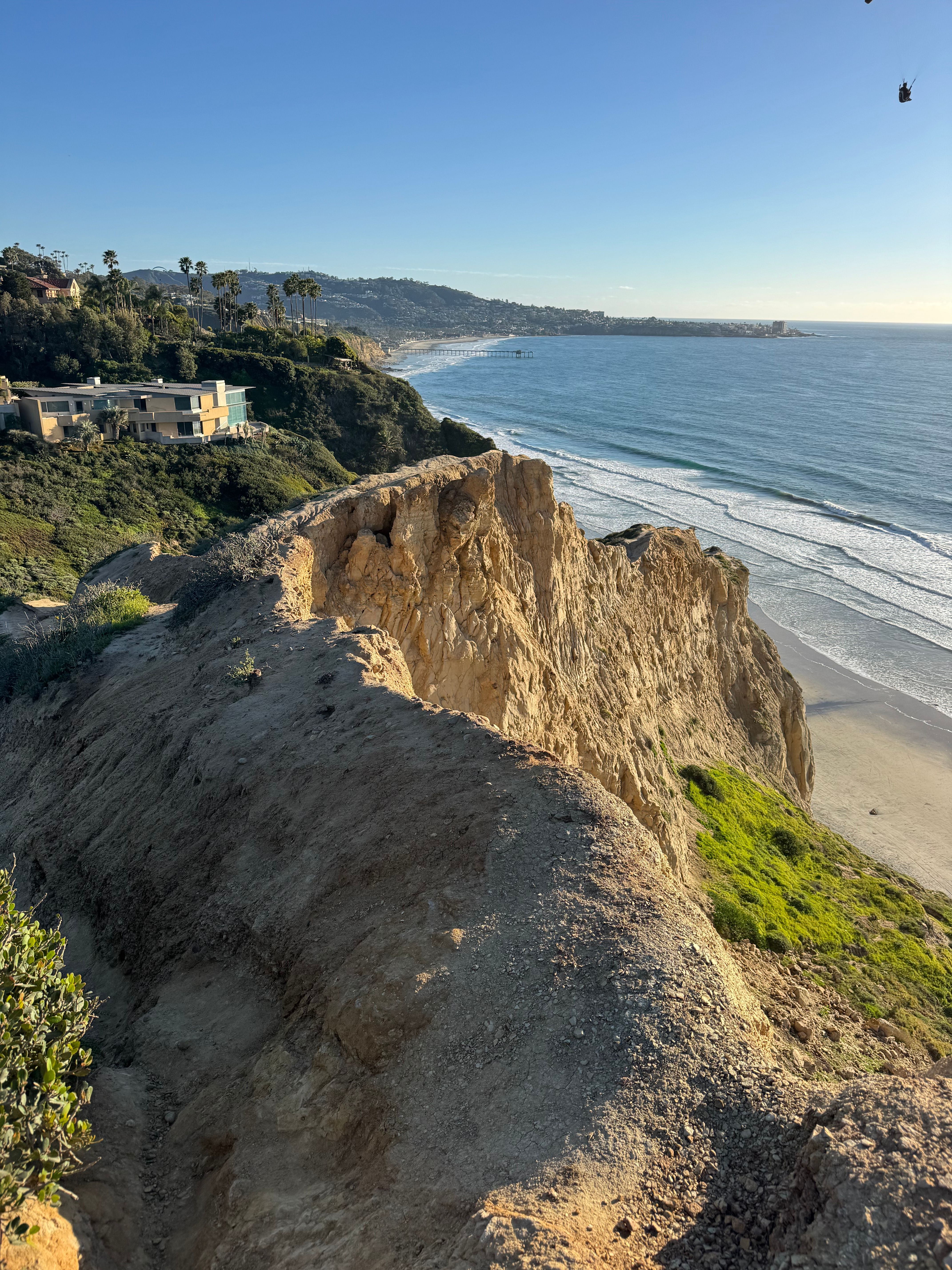 Breathtaking view of La Jolla coastal cliffs and beach in San Diego, captured in bright daylight.