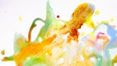 Vibrant Abstract Fluid Art with Colorful Swirls