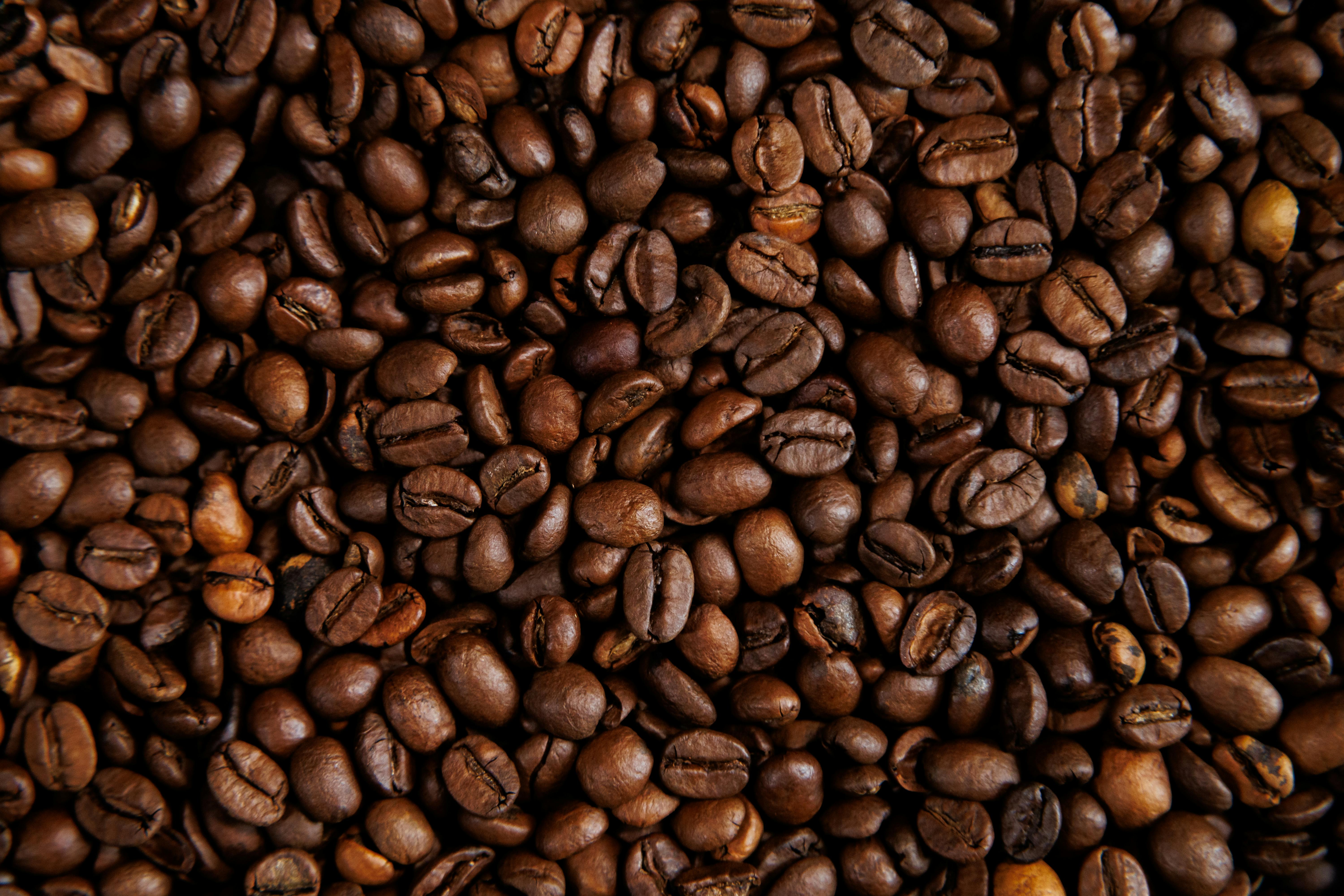 бесплатная Высококачественное крупноплановое изображение обжаренных кофейных зерен, идеально подходящее для контента, связанного с кофе. Стоковое фото