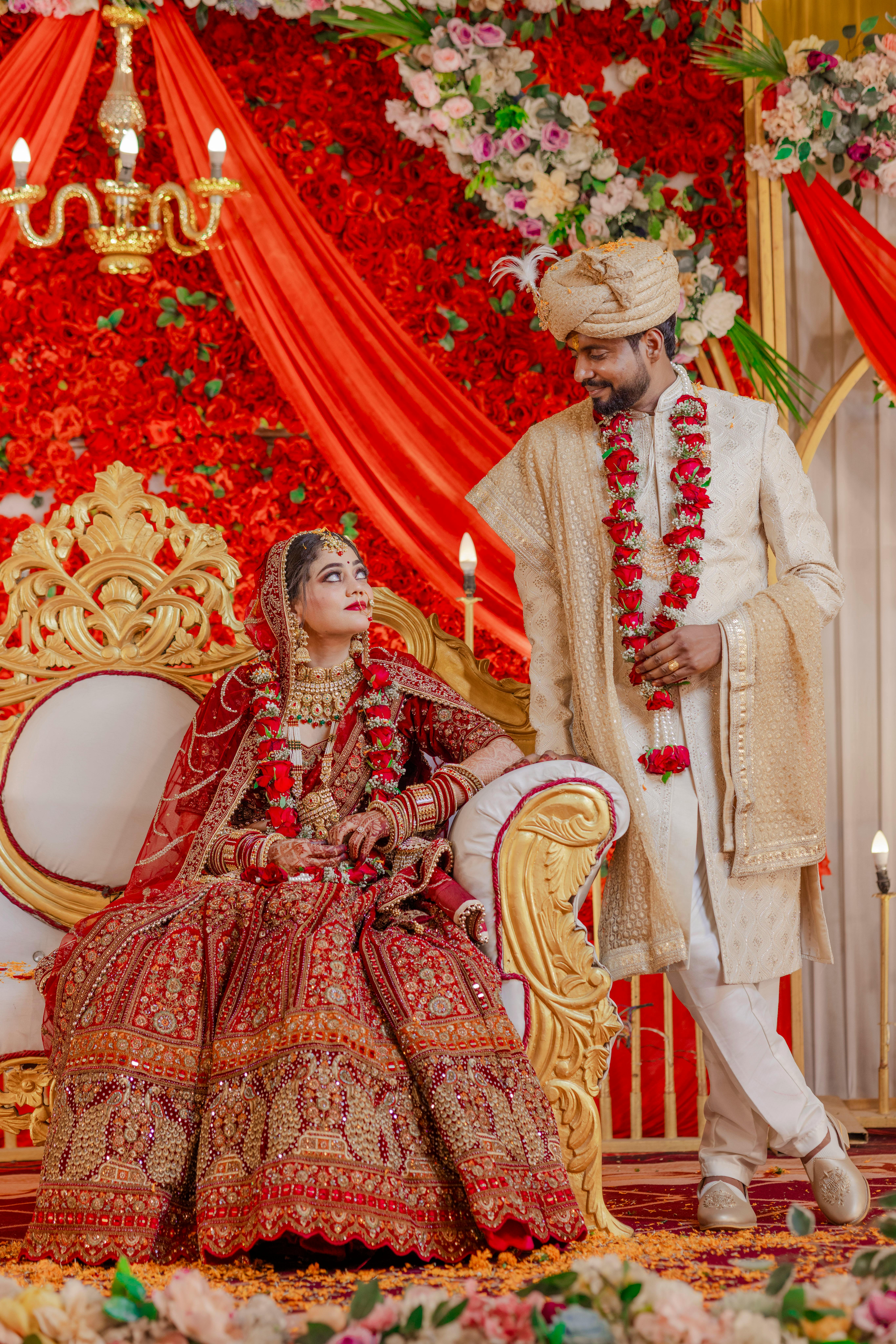 Indian wedding ceremony with vibrant decorations