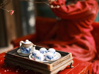 Chinese tea ceremony setting