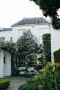 White Concrete House With Green Plants