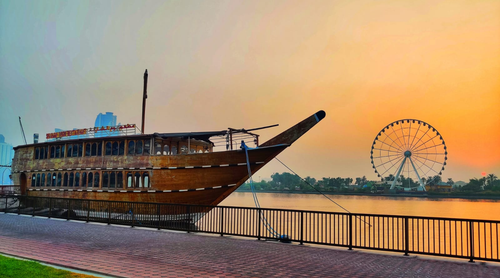 Free stock photo of arab boat, giant wheel Stock Photo