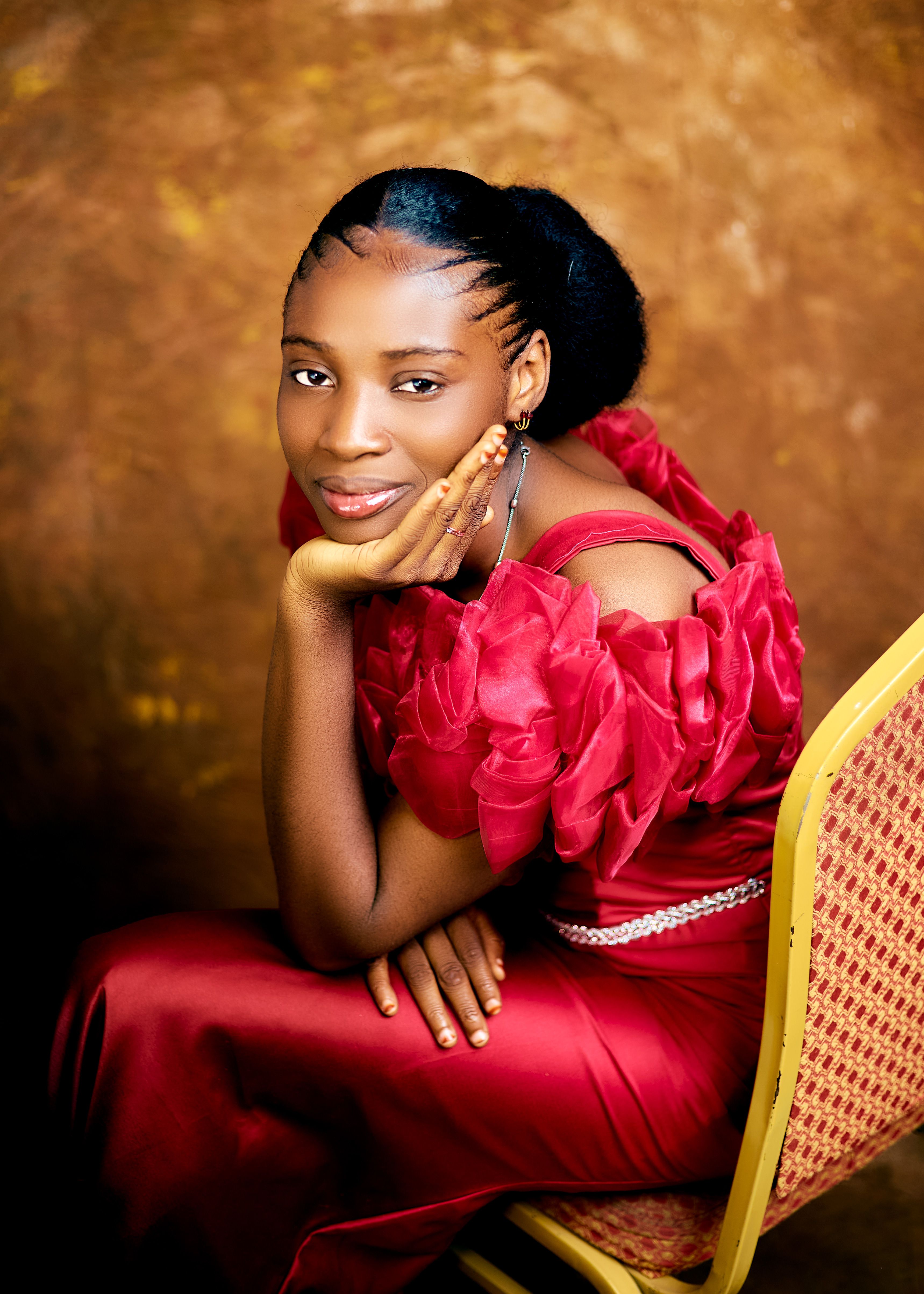 Elegant Portrait of Woman in Red Dress · Free Stock Photo