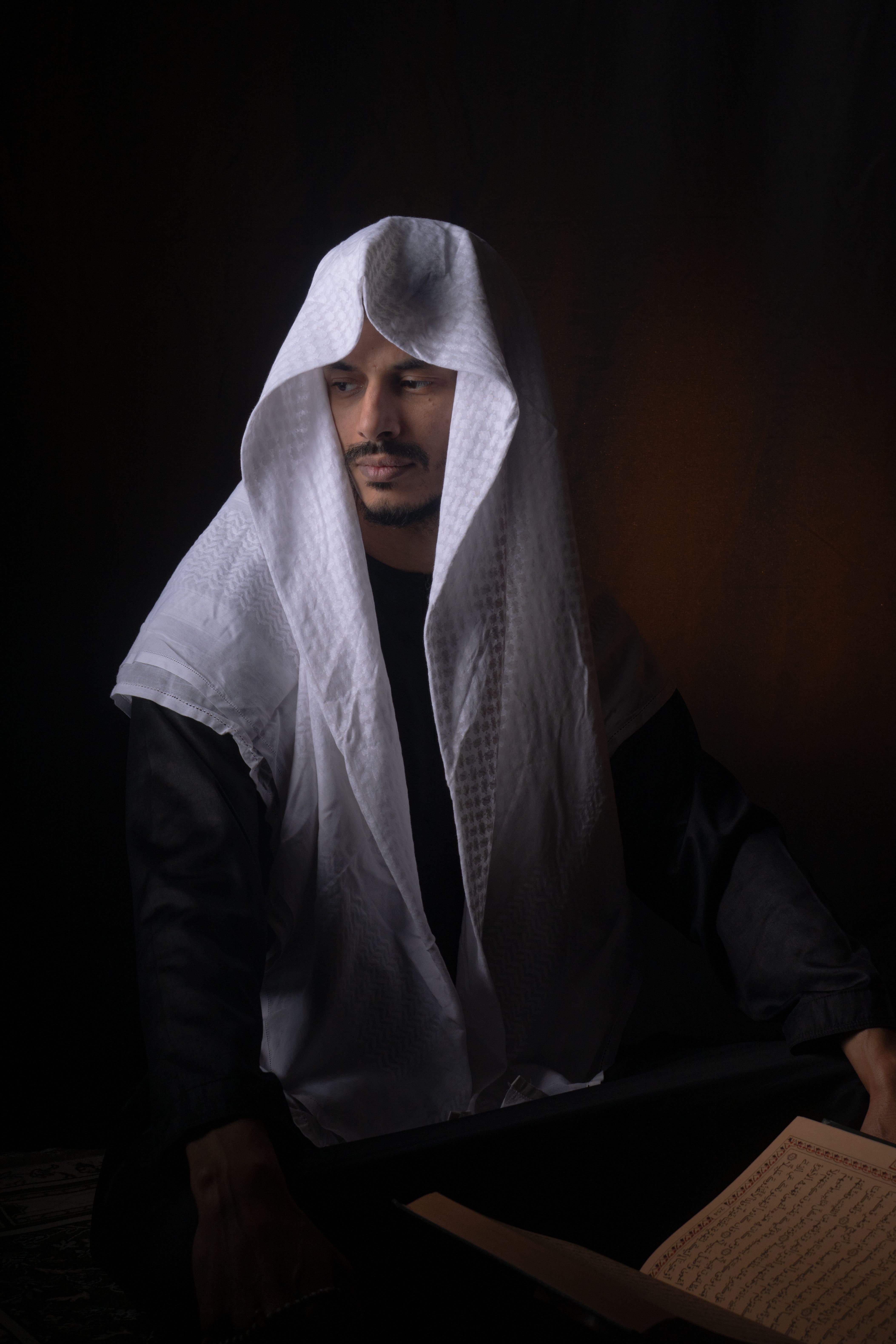 Portrait of Man in Traditional Middle Eastern Attire