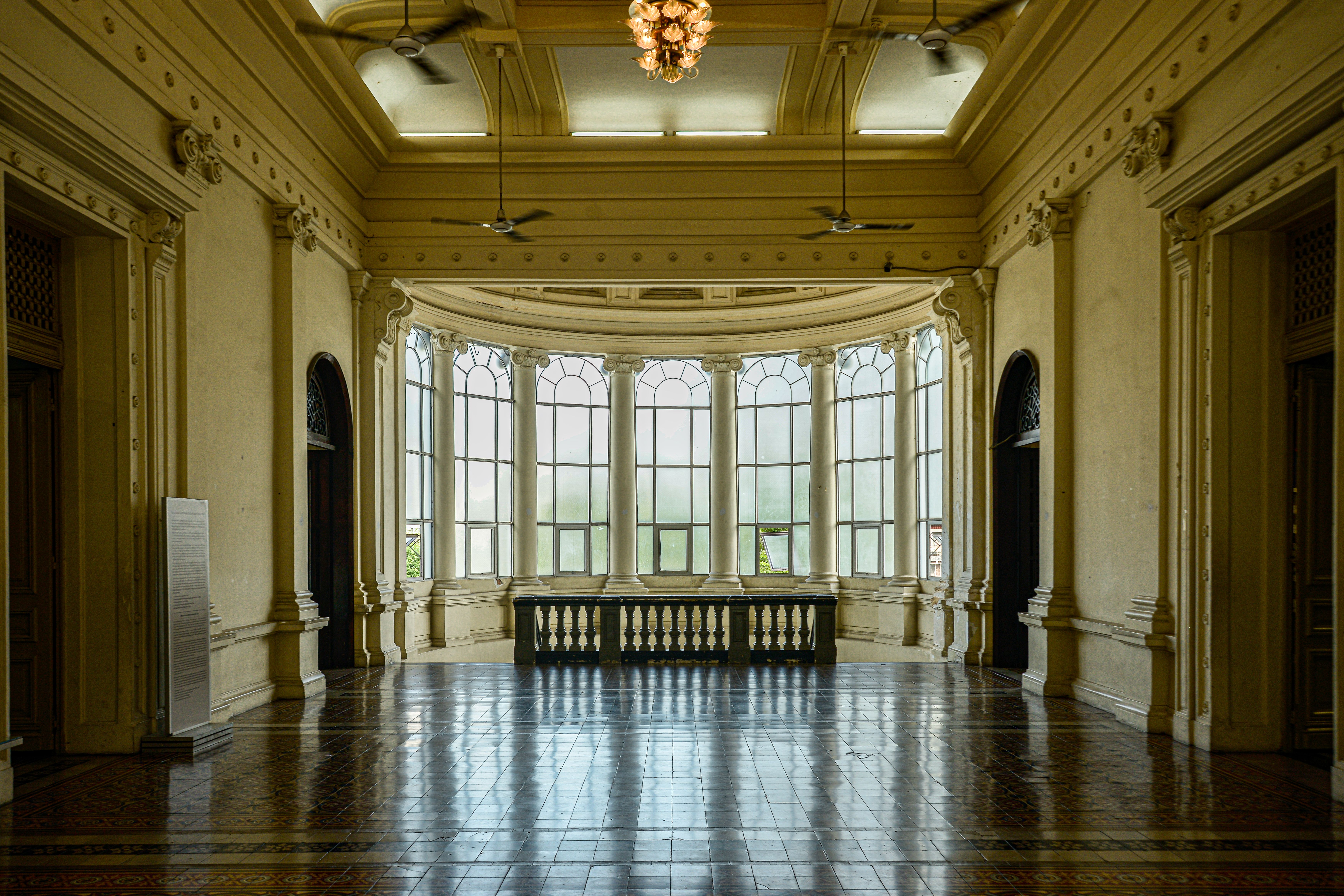 Elegant Historical Hall with Large Windows · Free Stock Photo