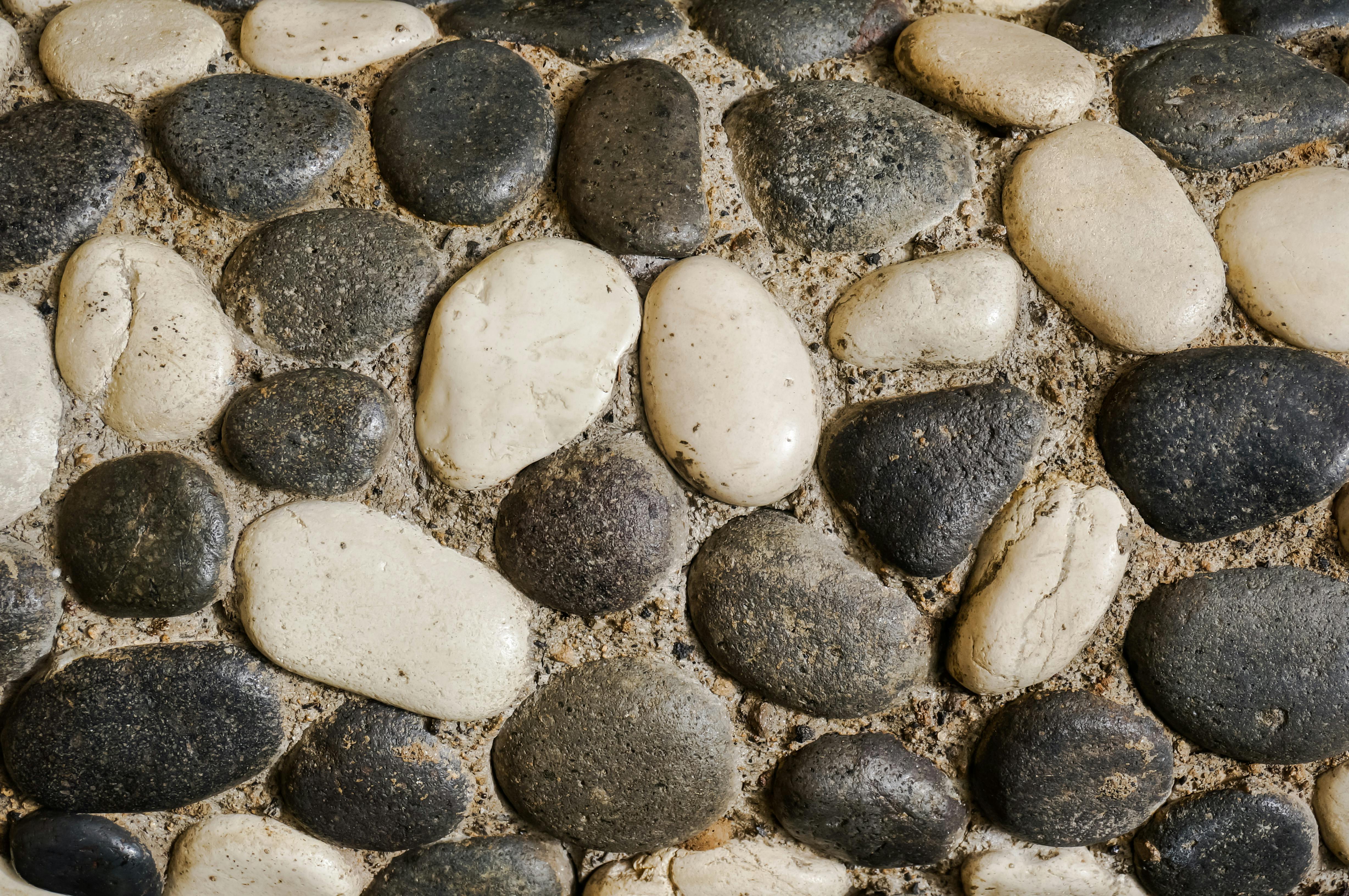 Δωρεάν Μια λεπτομερής άποψη ομαλών ασπρόμαυρων βράχων του ποταμού σε φόντο με υφή, που αναδεικνύει τα φυσικά μοτίβα. Φωτογραφία από στοκ φωτογραφιών