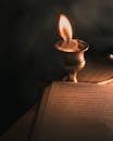 Cozy Evening with Vintage Oil Lamp and Open Book