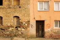 Contrasting Brick Exteriors of Urban Buildings
