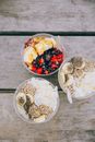 White Cream in Clear Glass Bowl