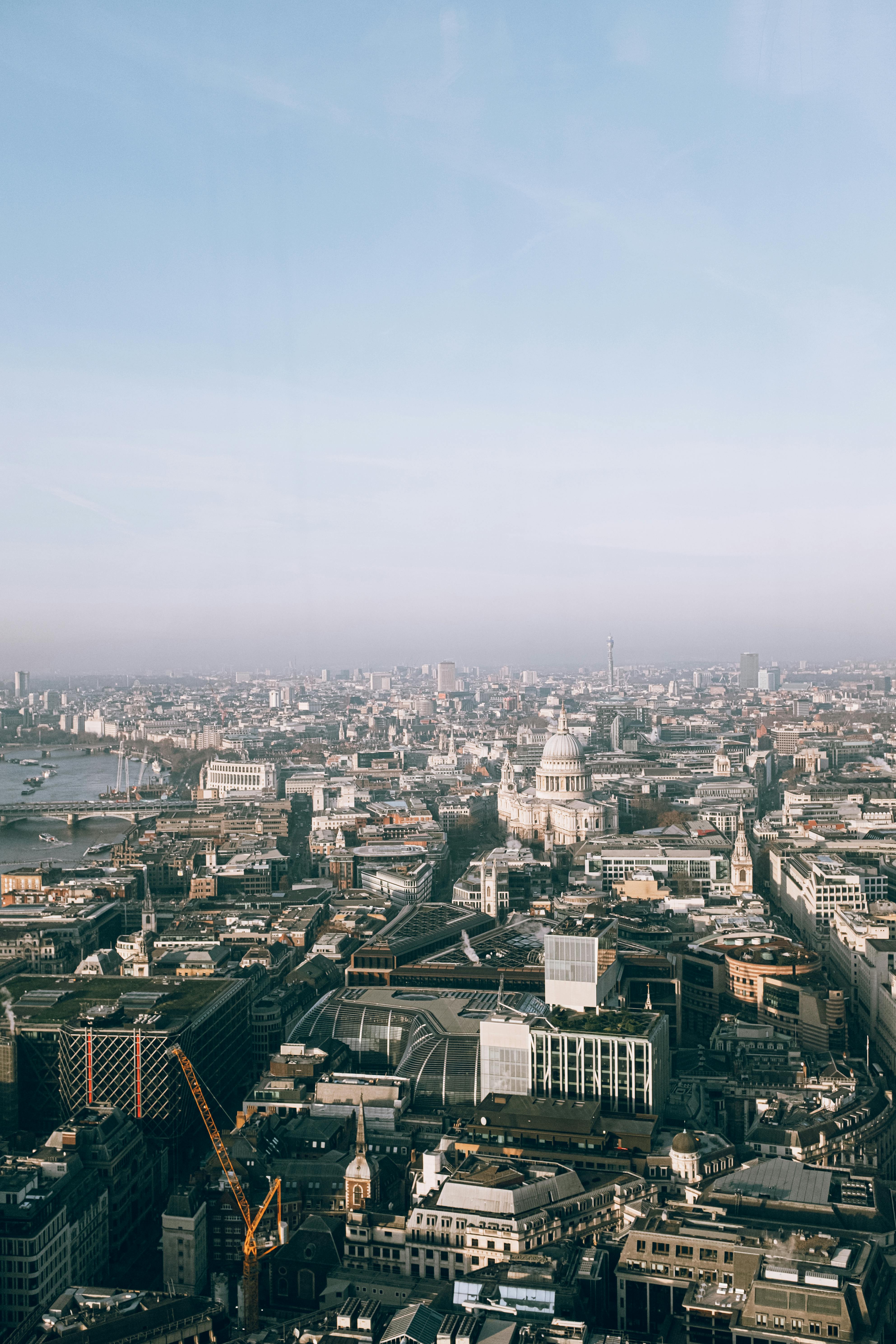 aerial view of city buildings