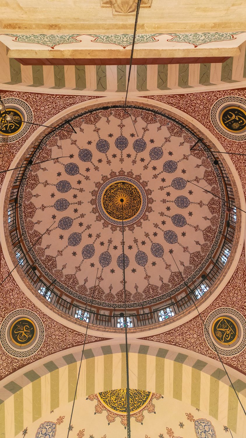 Mosqeu Patterns Intricate Mosque Ceiling with Detailed Patterns · Free Stock Photo