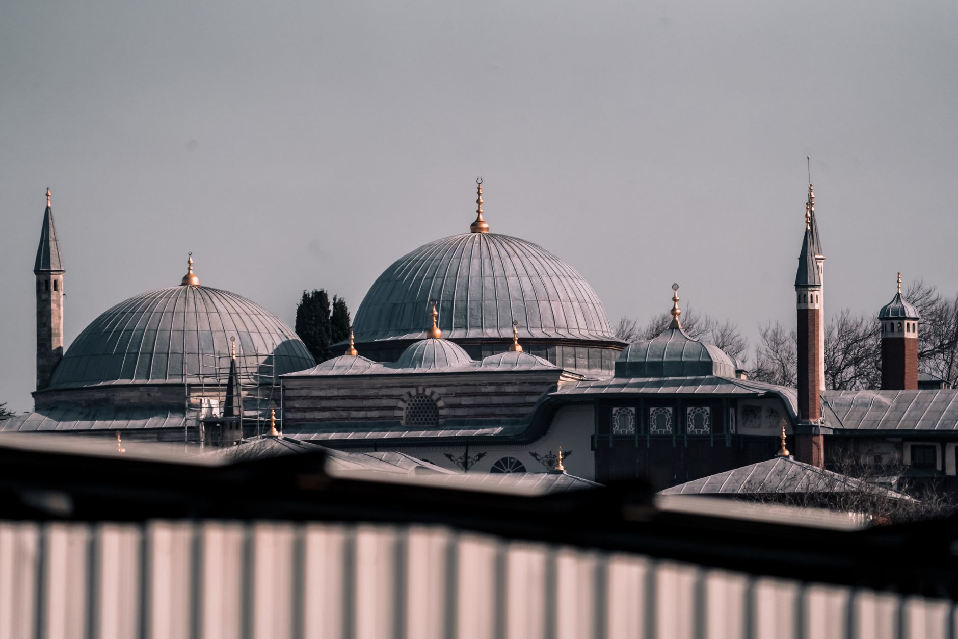 Captivating view of the iconic domes and minarets of Hagia Sophia in Istanbul, Turkey, showcasing stunning architecture.