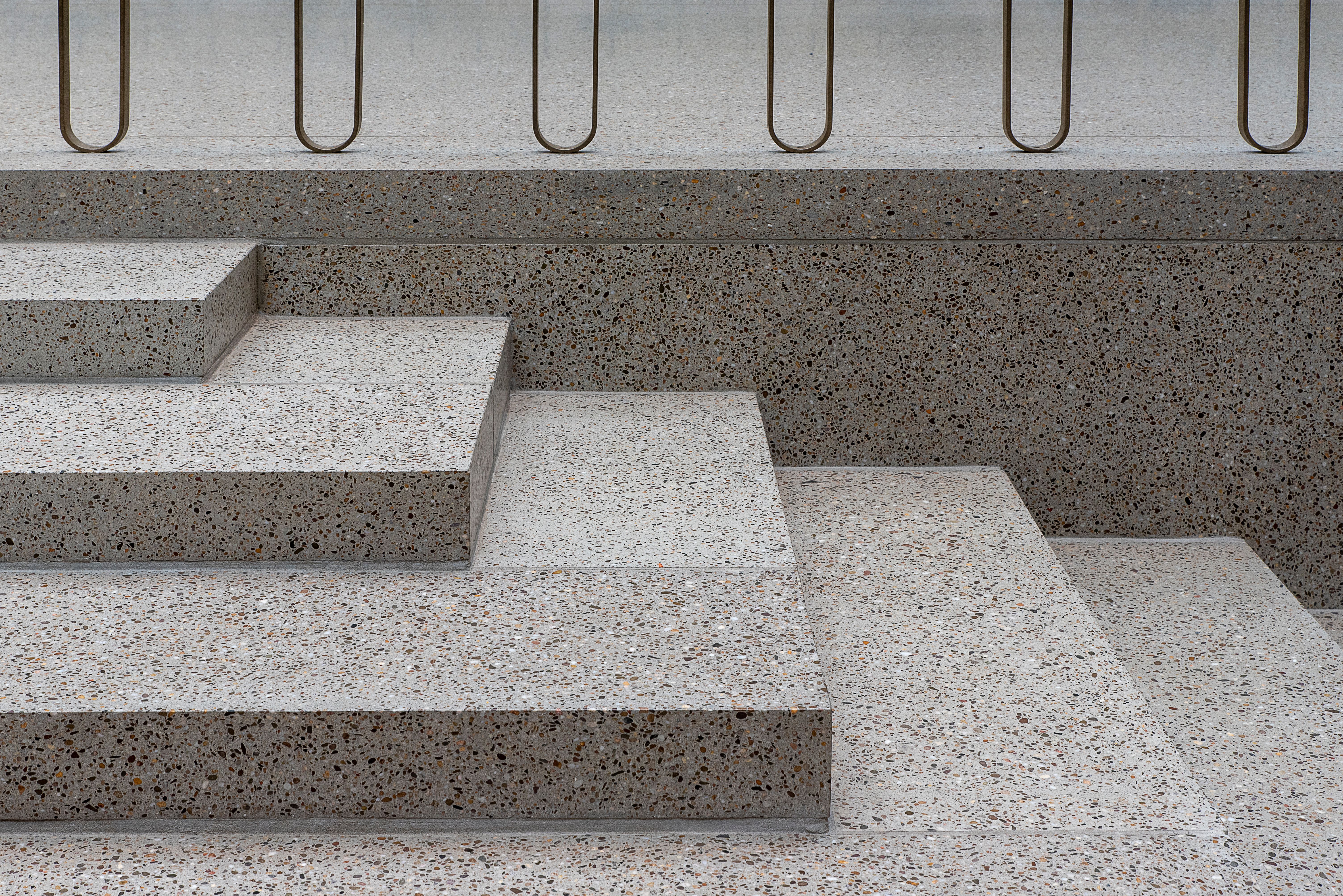 Modern Concrete Staircase with Metal Railings · Free Stock Photo