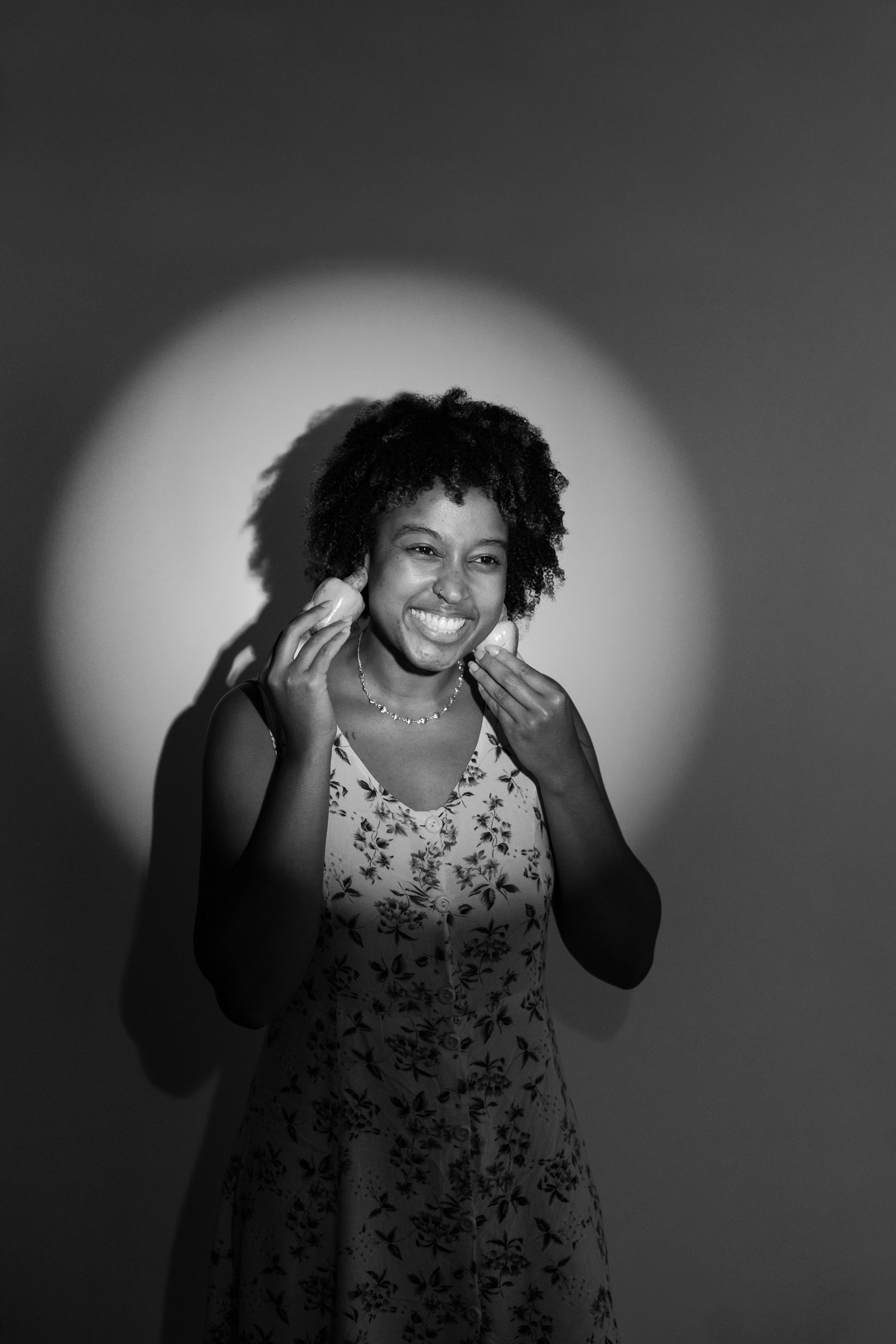 Black and White Portrait of Woman Smiling · Free Stock Photo