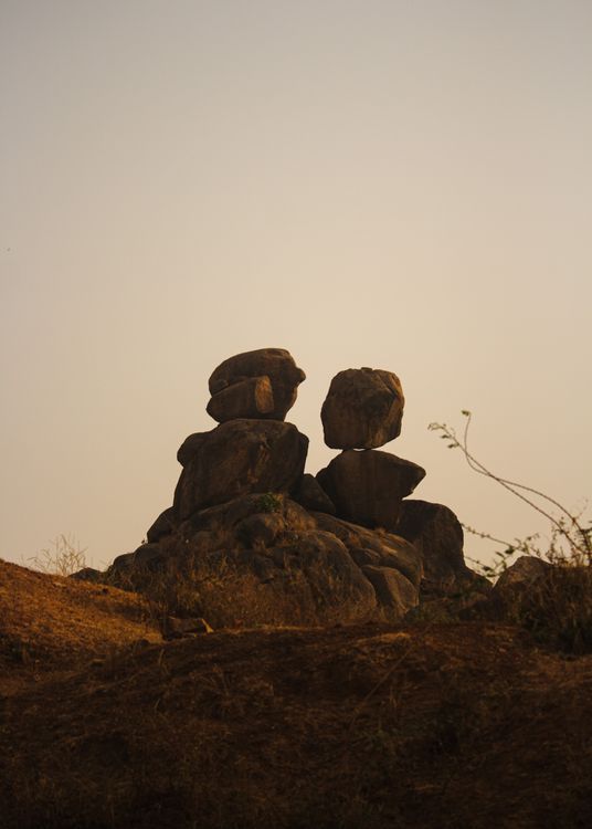Balancing Rocks Sunset Silhouetted Balancing Rock Formations at Sunset · Free Stock Photo