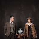 Elegant Vintage Portrait with Ceramic Vase