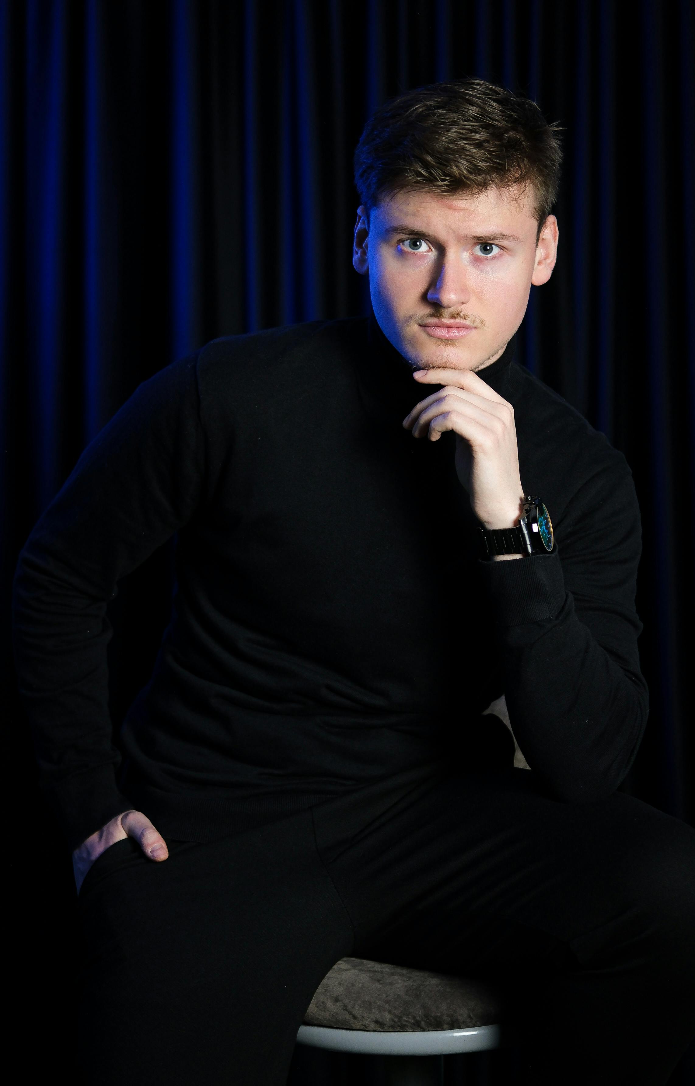 Stylish Portrait of a Man in Black Turtleneck