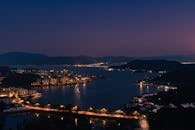 Stunning Twilight Cityscape Overlooking a Lake