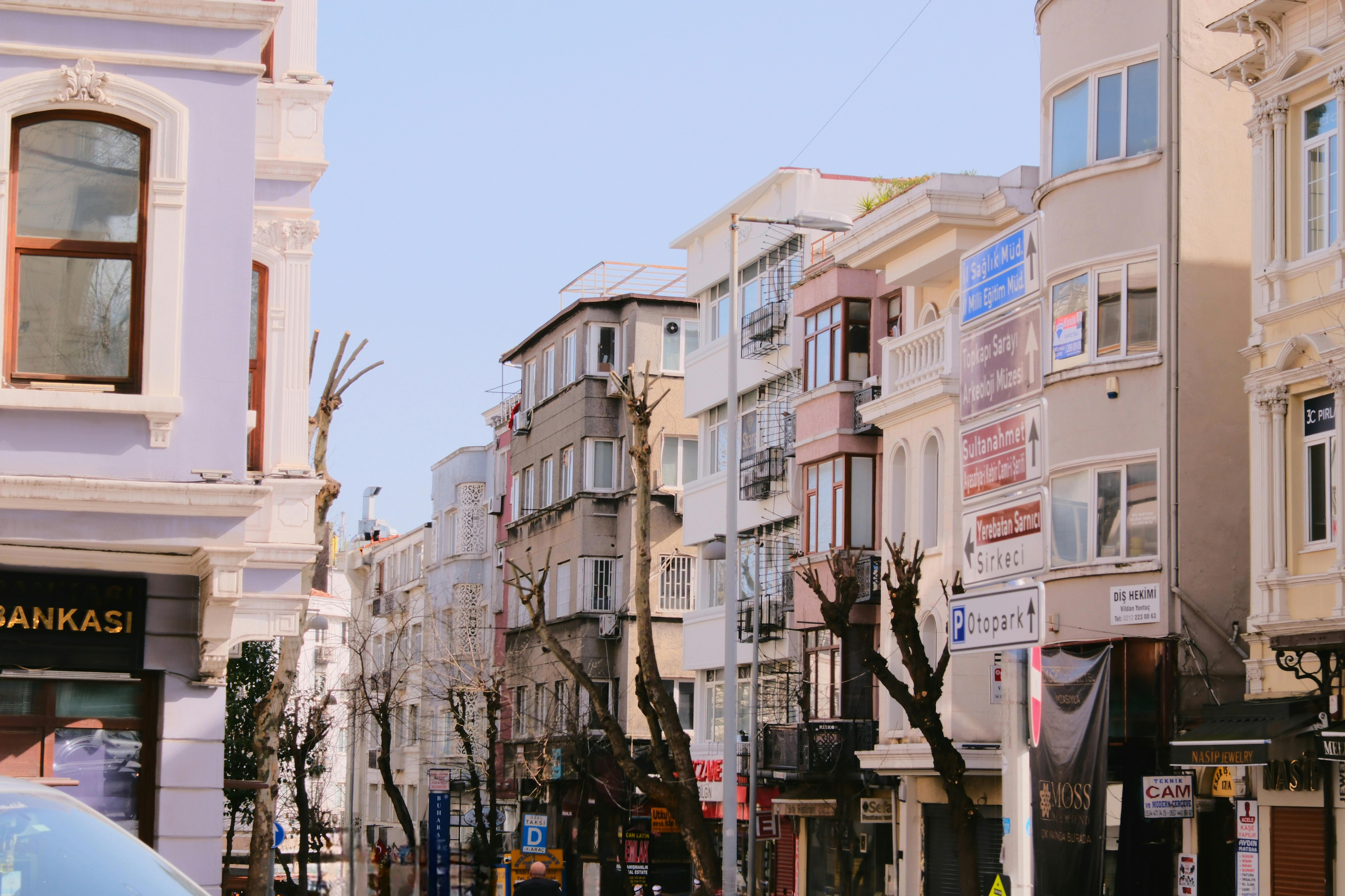 Miami cityscape at dusk, with skyscrapers and colorful sky
