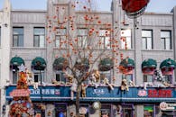 Colorful Christmas Street Scene in Harbin, China
