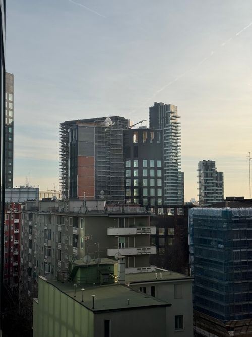 Free View of Milano's modern architecture and skyscrapers during the day. Stock Photo