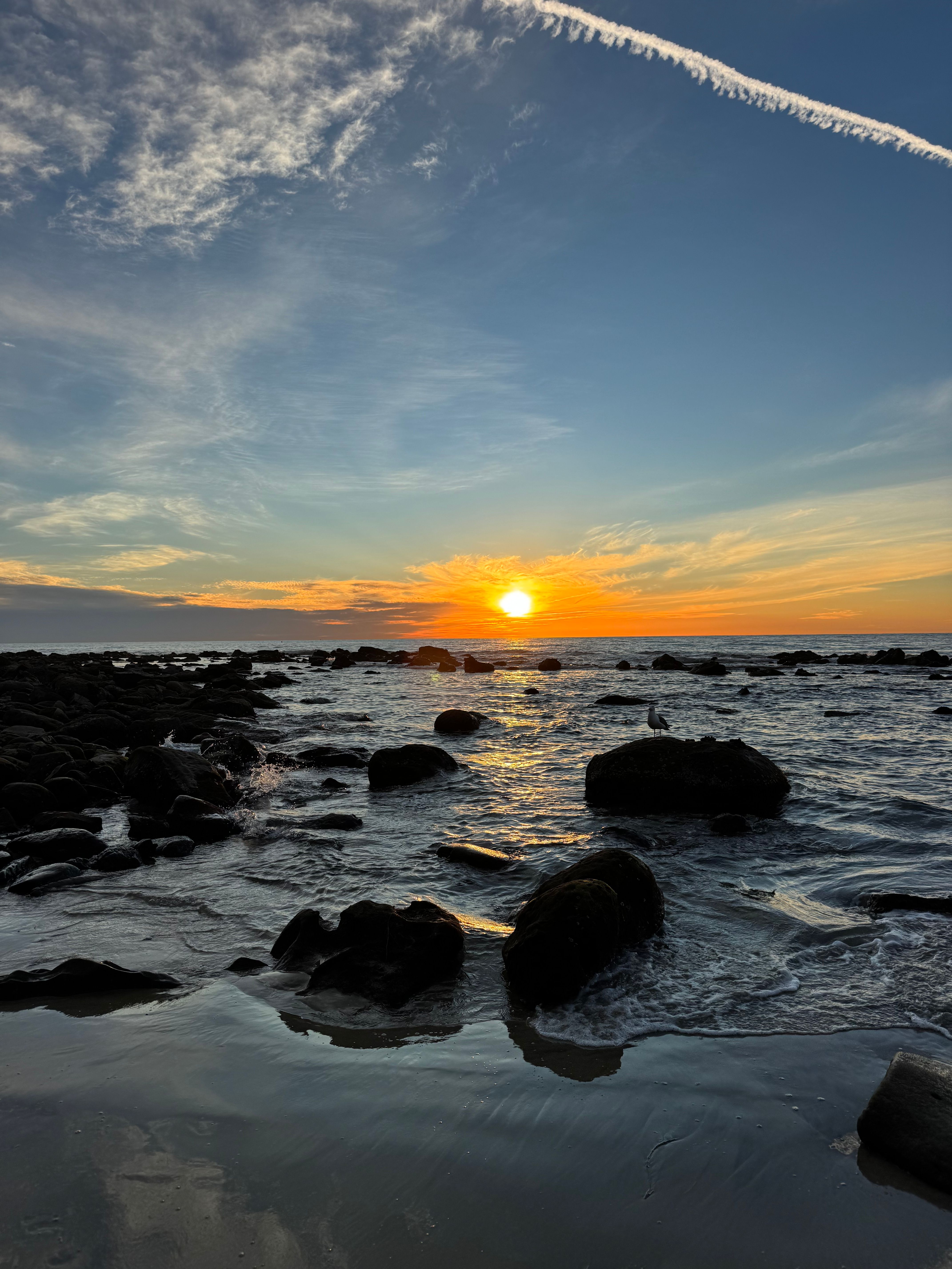 Sunset Over Rocky Shoreline in San Diego · Free Stock Photo