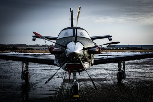 A modern aircraft parked on a snowy runway in Sylt, Germany during winter.